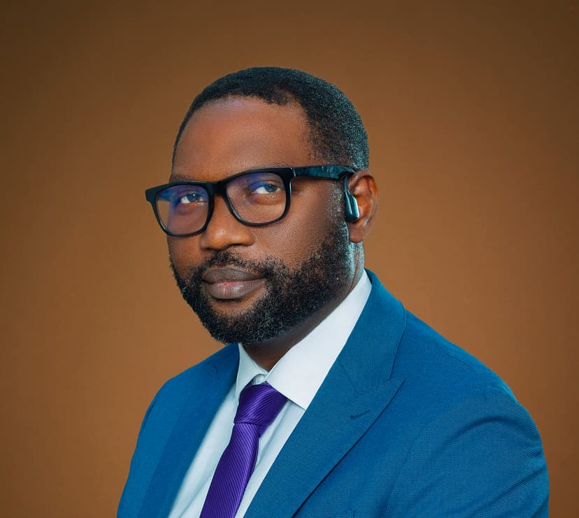 Reeltech Solutions CEO Ayodeji Olaofe in the reeltechg shirt