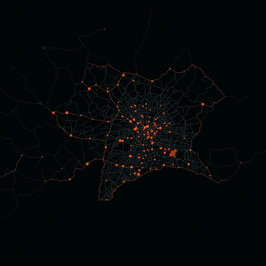Dark themed map of Lagos Nigeria showing Reeltech Solutions office location